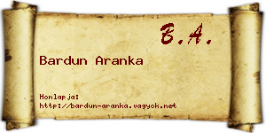 Bardun Aranka névjegykártya