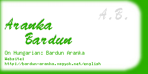 aranka bardun business card